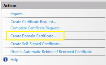 Create Domain Certificates