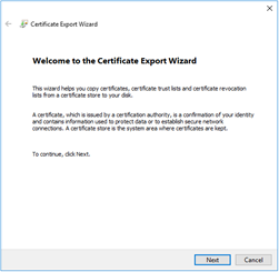 Certificate Export Wizard